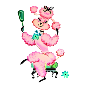 The Pink Poodle Grooming Parlor mascot